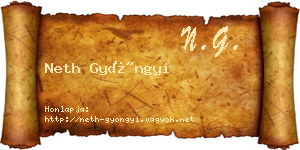 Neth Gyöngyi névjegykártya